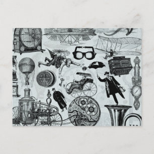 Steampunk Collage Nummer 2 Briefkaart