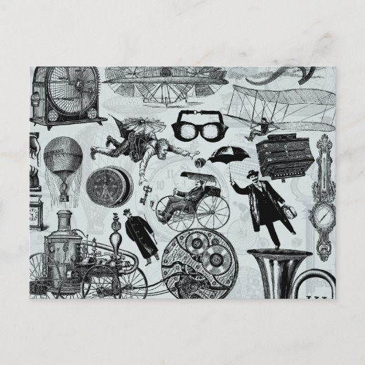 Steampunk Collage Nummer 2 Briefkaart (Voorkant)