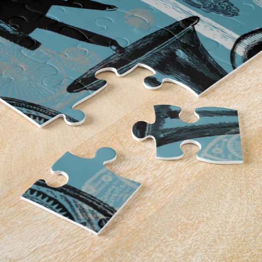 Steampunk Collage Time Traveler Legpuzzel (Zijkant)