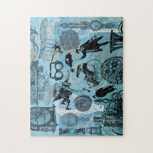 Steampunk Collage Time Traveler Legpuzzel (Verticaal)