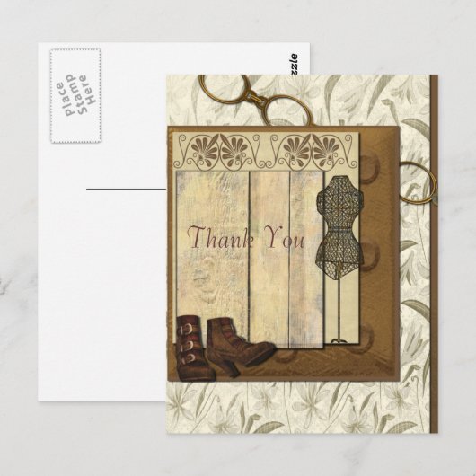  Steampunk Collage Verjaardag Briefkaart (Voorkant / Achterkant)