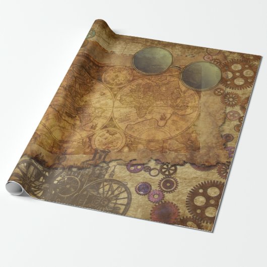Steampunk  Collectie — Papieren pakbladen Cadeaupapier (Uitgerold)