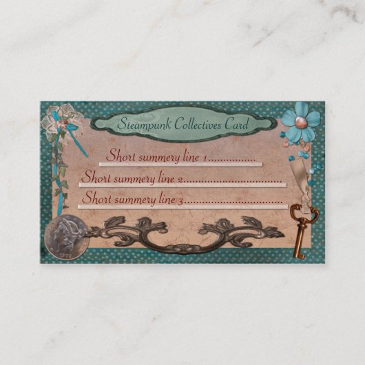 Steampunk Collectives voor Web of Local Business Visitekaartje (Voorkant)