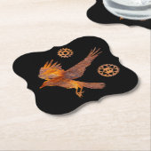 Steampunk Colorful Rusty Flying Crow and Gears Kartonnen Onderzetters (Gekanteld)
