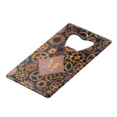 Steampunk Colorful Rusty Gears Aangepast monogram Creditkaart Flessenopener (Voorkant Gekanteld)