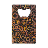 Steampunk Colorful Rusty Gears Aangepast monogram Creditkaart Flessenopener (Achterkant)
