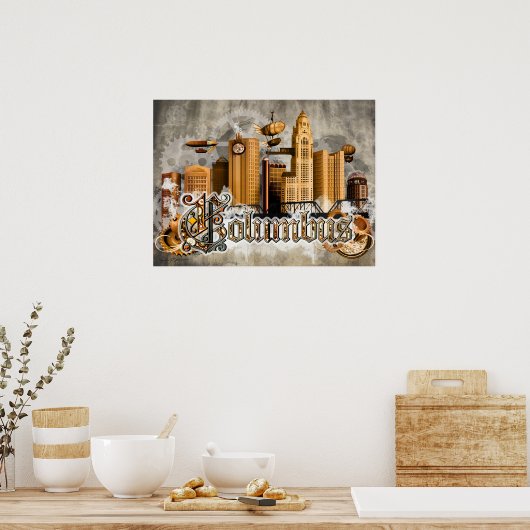 Steampunk Columbus Poster (Keuken)