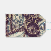 Steampunk Compass Ketting Custom Gift Label Cadeaulabel (Voorkant (Horizontaal))