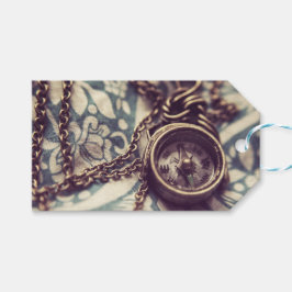Steampunk Compass Ketting Custom Gift Label Cadeaulabel