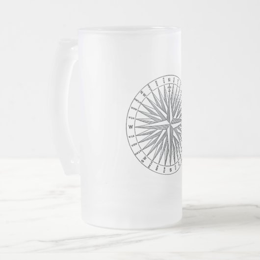  Steampunk Compass Roos Matglas Bierpul (Voorkant links)