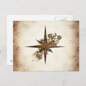 Steampunk Compass Star-Briefkaart Briefkaart (Voorkant / Achterkant)