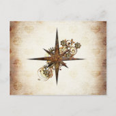 Steampunk Compass Star-Briefkaart Briefkaart (Voorkant)