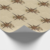 Steampunk Compass Star Cadeaupapier (Hoek)