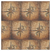 Steampunk Compass Star Fabric Stof (Close Up)