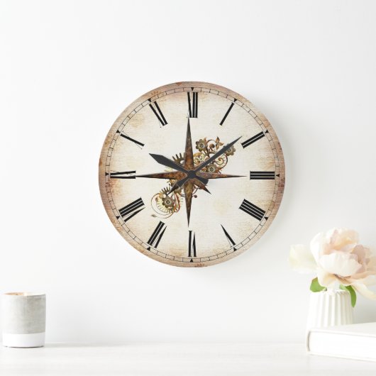 Steampunk Compass Star Grote Klok (Huis)