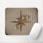 Steampunk Compass Star Grunge Muismat (Met muis)