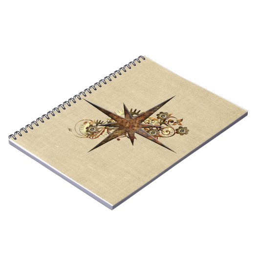 Steampunk Compass Star Notitieboek (Linkerzijde)
