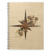 Steampunk Compass Star Notitieboek (Voorkant)