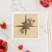 Steampunk Compass Star Paper Napkins Servet (Insitu)