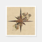 Steampunk Compass Star Paper Napkins Servet (Voorkant)