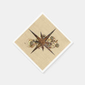 Steampunk Compass Star Paper Napkins Servet (Hoek)
