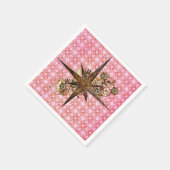 Steampunk Compass Star Paper Napkins Servet (Hoek)