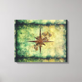 Steampunk Compass Star Wrapped Canvas (Voorkant)