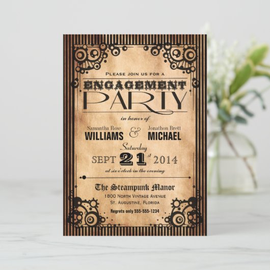 Steampunk  controlepartij kaart (Staand voorkant)