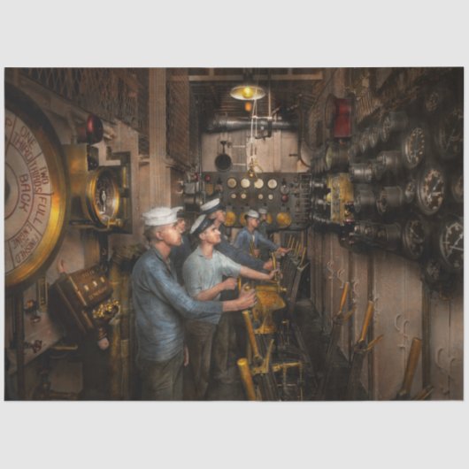 Steampunk - Controles op de USS Washington 1920 Tissuepapier (Voorkant)