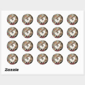 Steampunk Copper Metal Gears en White Heart Ronde Sticker (Vel)