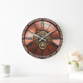 Steampunk Copper Time Face Grote Klok (Huis)