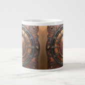 Steampunk Copper Time Face Grote Koffiekop (Voorkant)