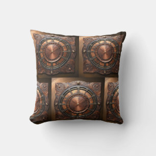 Steampunk Copper Time Face Kussen
