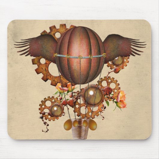 Steampunk Copper Winged ballon Muismat (Voorkant)