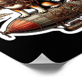 Steampunk Corgi Adventure Sticker - Whimsical Flyi Poster (Hoek)