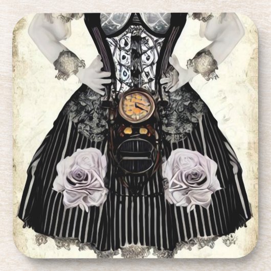  Steampunk Corset Dress Bier Onderzetter (Voorkant)
