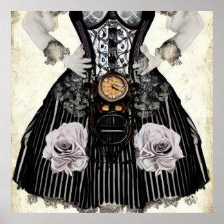 Steampunk Corset Dress Poster