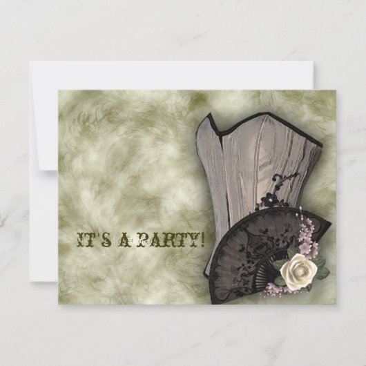 Steampunk Corset en Fan Gothic Wedding Kaart (Voorkant)