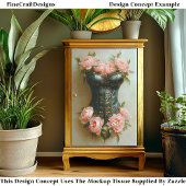 Steampunk Corset & Roze Pioenen DF6L Decoupage Tissuepapier