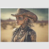 Steampunk Cowgirl Decoupage Papier | Western (Voorkant)