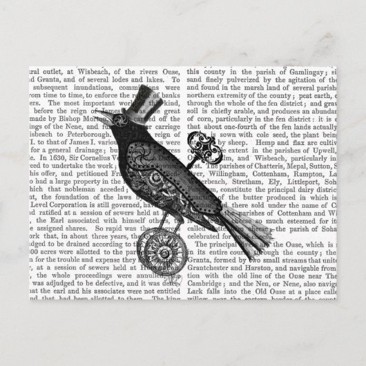 Steampunk Crow 2 Briefkaart (Voorkant)