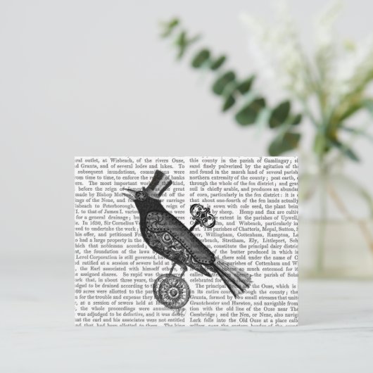 Steampunk Crow 2 Briefkaart (Staand voorkant)