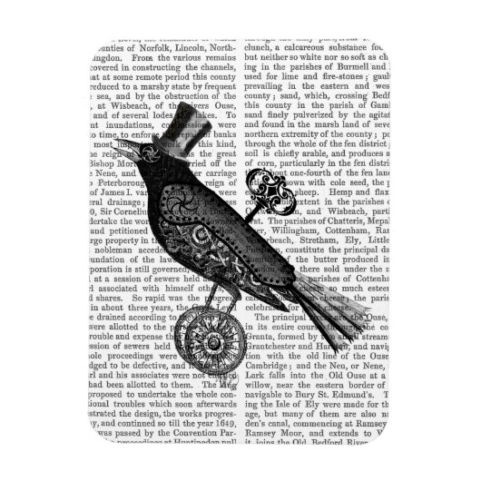 Steampunk Crow 2 Magneet (Verticaal)