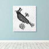 Steampunk Crow Canvas Afdruk (Insitu (Houten vloer))