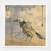 Steampunk Crow Cocktail Napkins Servetten (Voorkant)