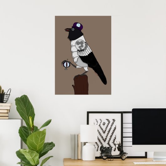 Steampunk Crow Poster (Thuiskantoor)
