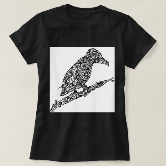 Steampunk Crow t-shirt (Design voorkant)