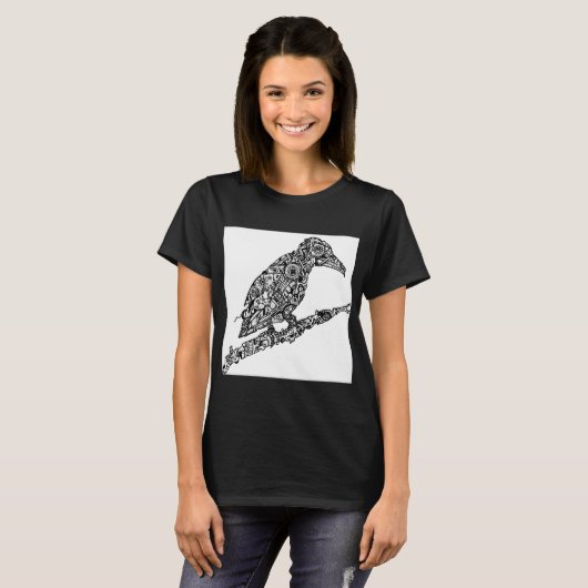 Steampunk Crow t-shirt (Voorkant volledig)