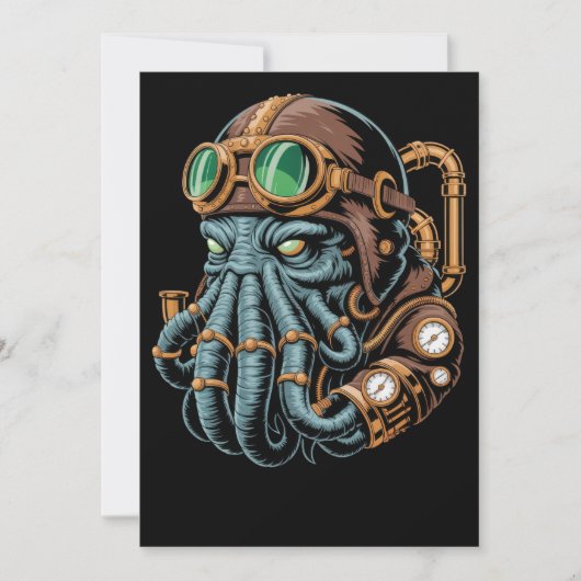 Steampunk Cthulhu monster Kaart (Voorkant)