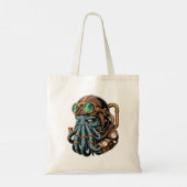 Steampunk Cthulhu monster Tote Bag (Achterkant)